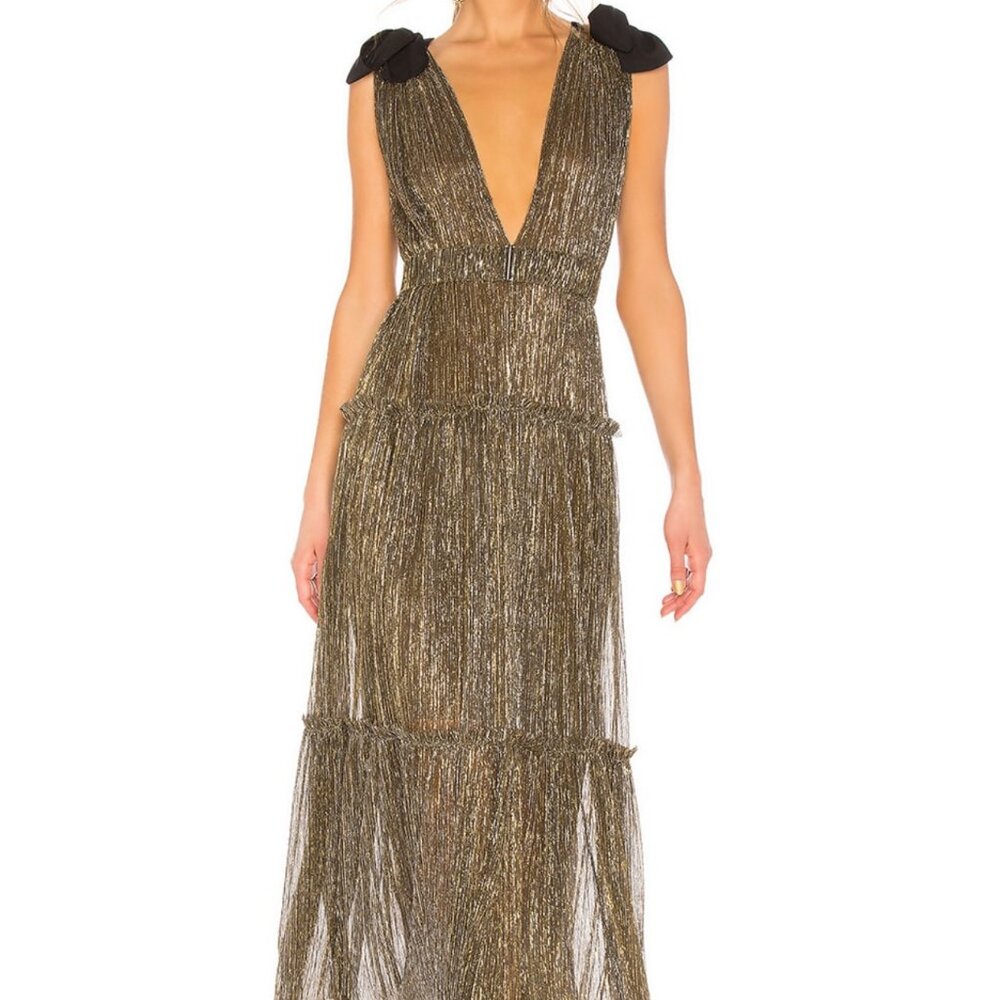 Sabina Musayev Ray Dress, Medium, Gold